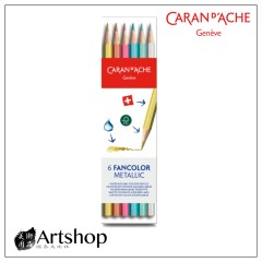 瑞士 CARAN D'ACHE 卡達 FANCOLOR 水性色鉛筆 (6色) 金屬色
